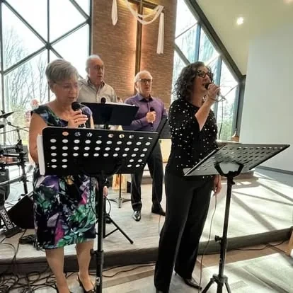 First Lutheran musicians sharing music together